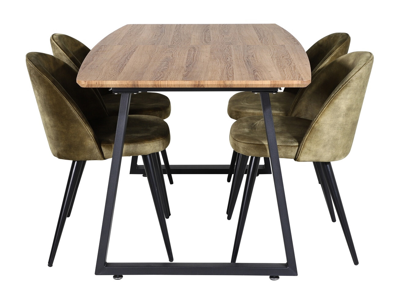 Conjunto para refeições Dallas 335 (Verde empoeirado + Preto)