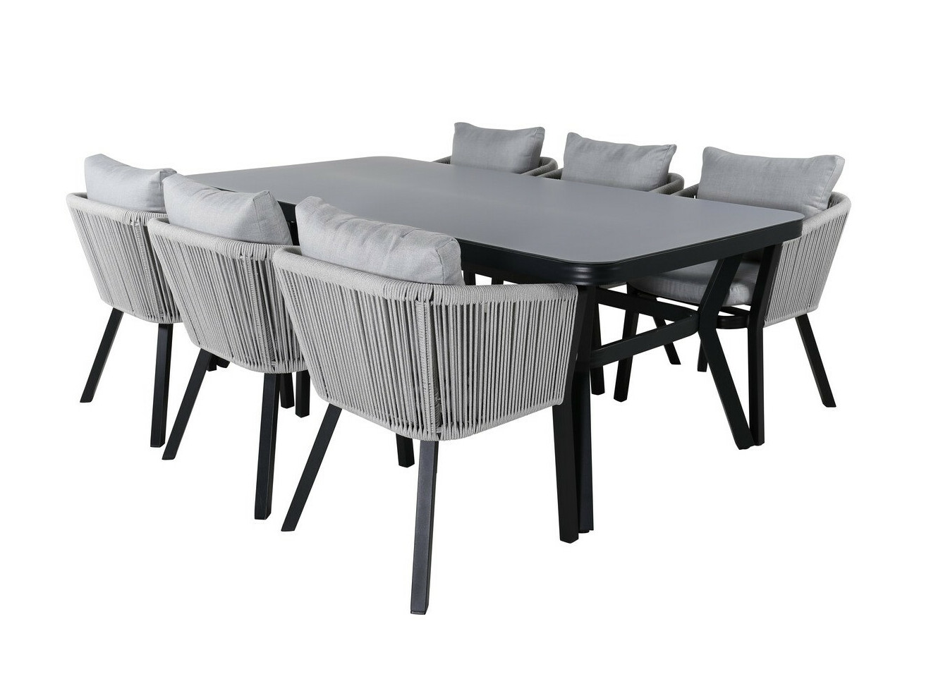 Conjunto de mesa e cadeiras Dallas 3020 (Preto + Cinzento)