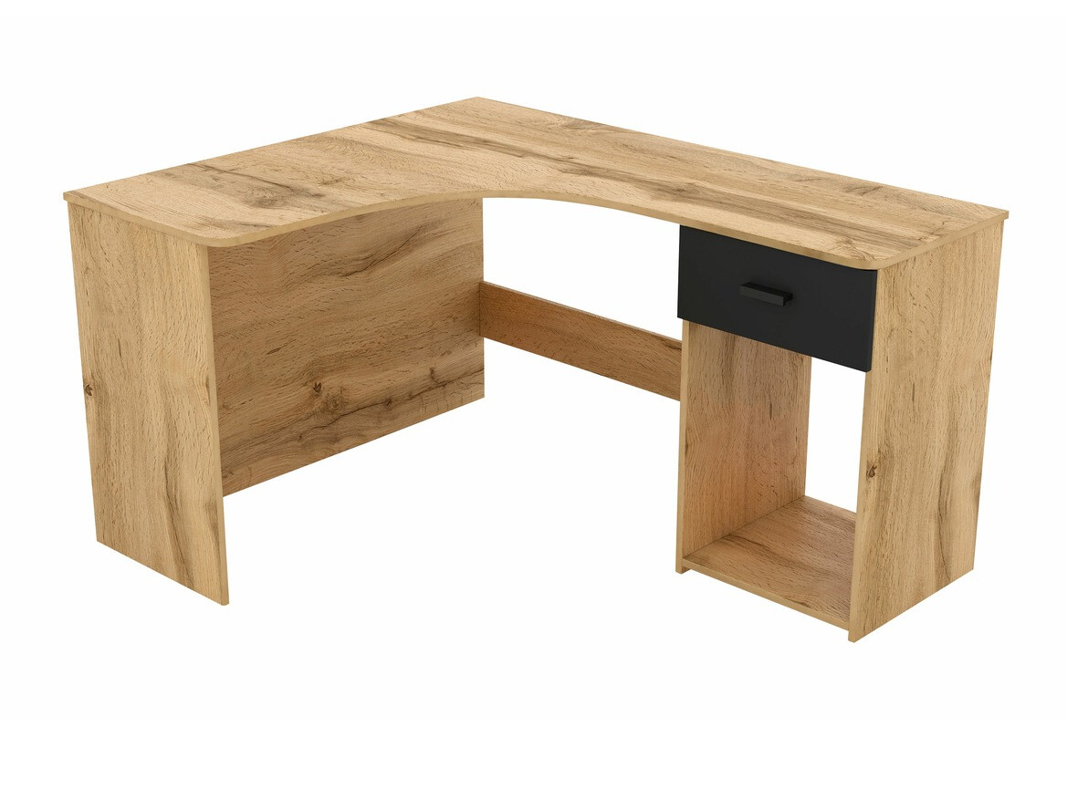 Mesa de escritório para cantos Austin 303 (Carvalho wotan + Preto)