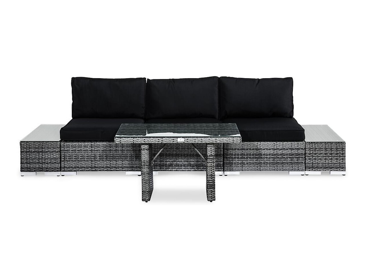 Conjunto de mobiliário para o exterior Comfort Garden 1419 (Preto + Cinzento)