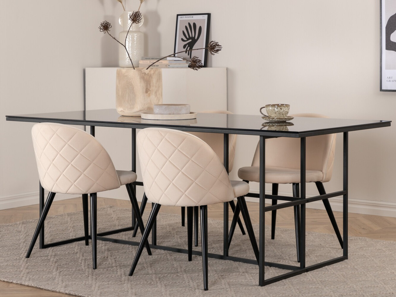 Conjunto para refeições Dallas 2633 (Bege + Preto)