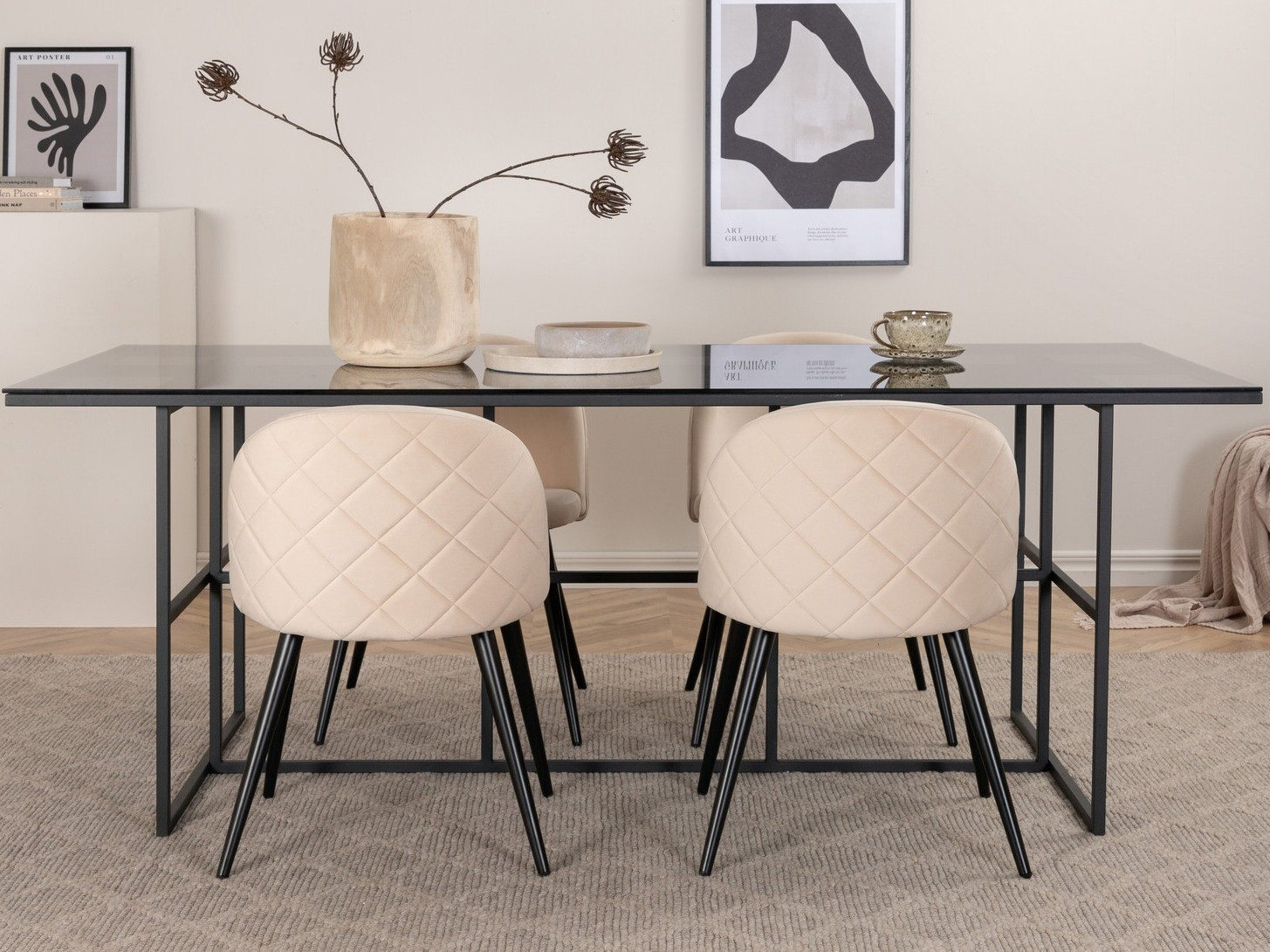 Conjunto para refeições Dallas 2633 (Bege + Preto)