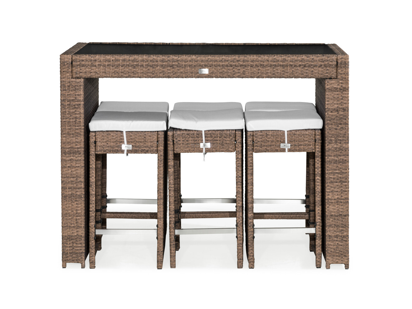 Conjunto de mesa e cadeiras Comfort Garden 1557 (Preto + Castanho)