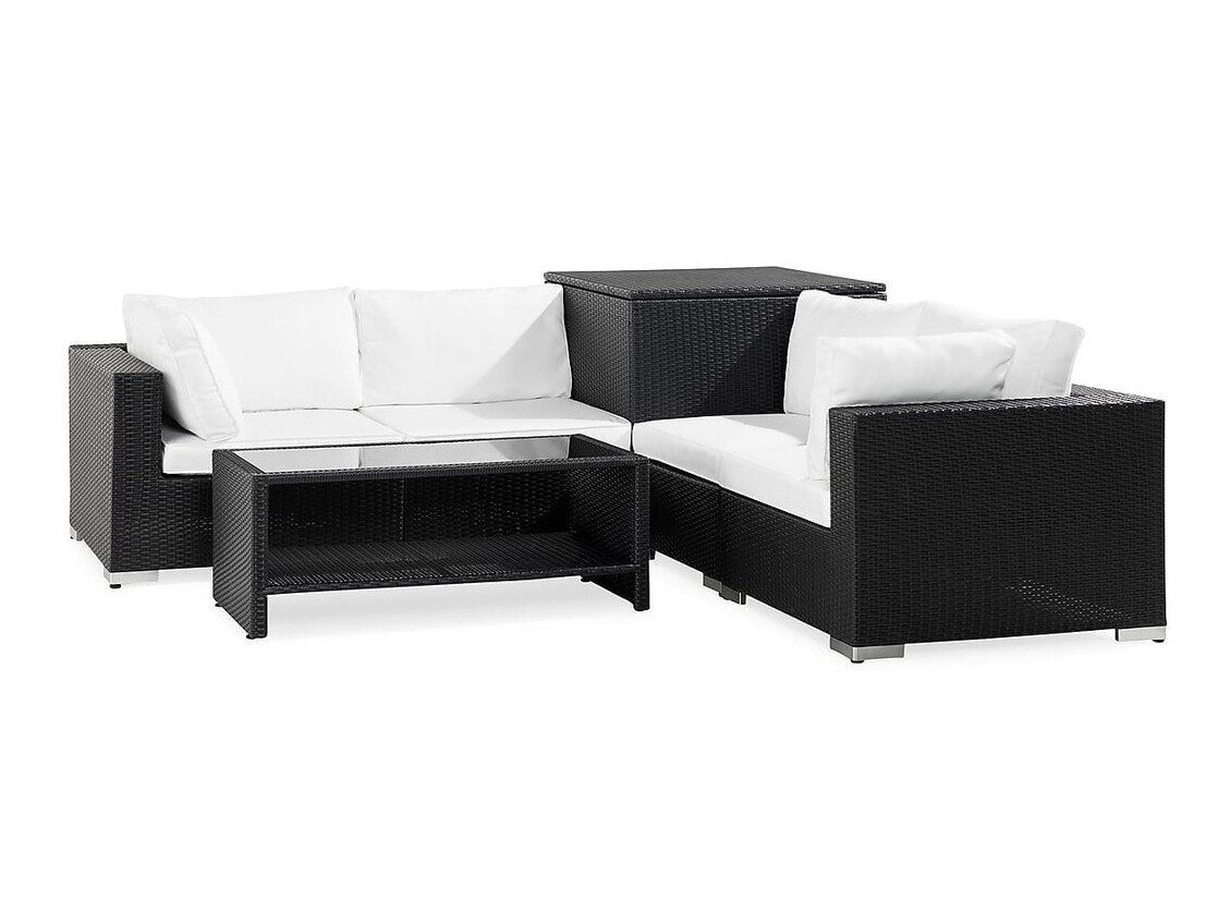 Conjunto de mobiliário para o exterior Comfort Garden 1552 (Preto + Branco)