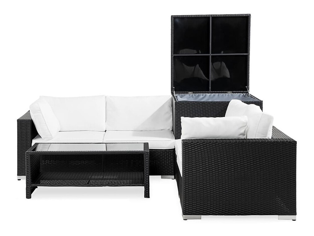 Conjunto de mobiliário para o exterior Comfort Garden 1552 (Preto + Branco)