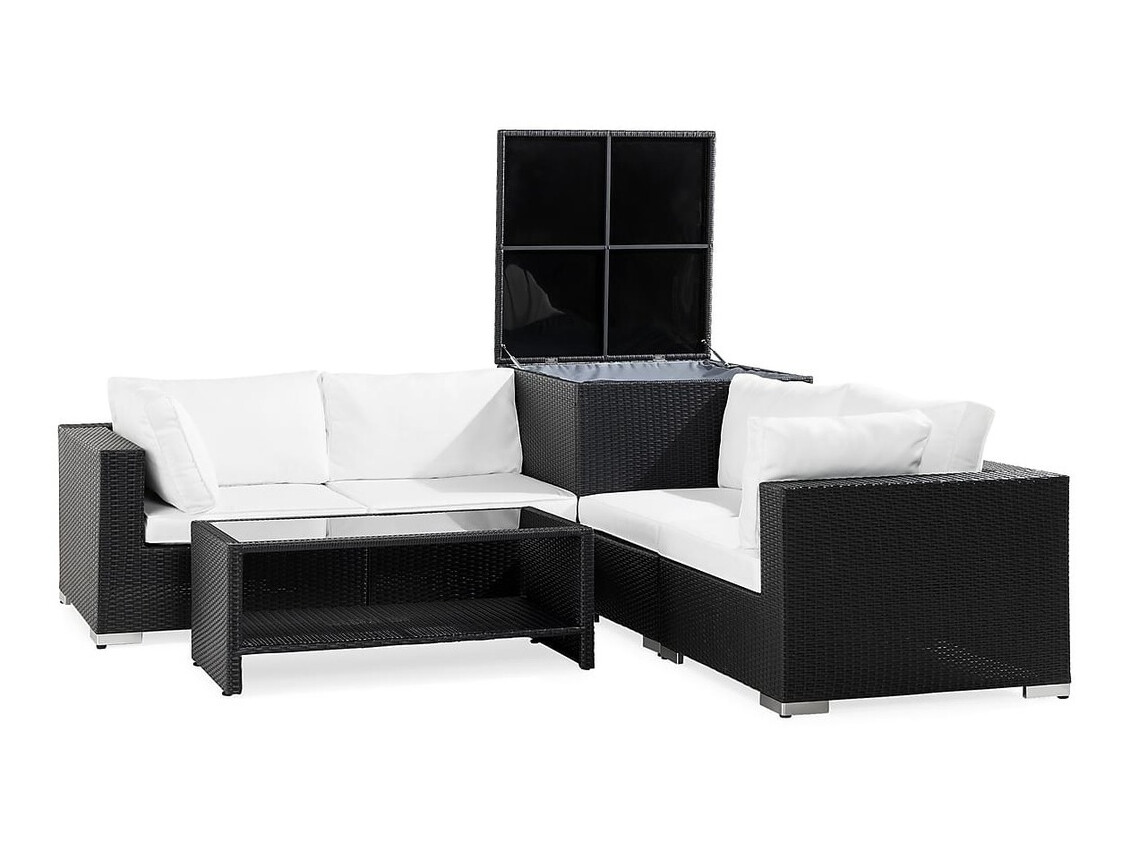 Conjunto de mobiliário para o exterior Comfort Garden 1552 (Preto + Branco)