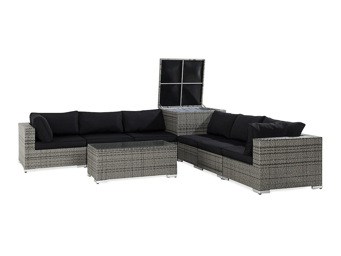 Conjunto de mobiliário para o exterior Comfort Garden 1553 (Preto + Cinzento)
