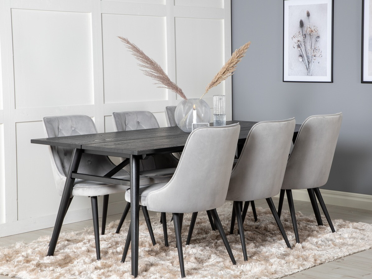 Conjunto para refeições Dallas 1780 (Preto + Cinzento claro)