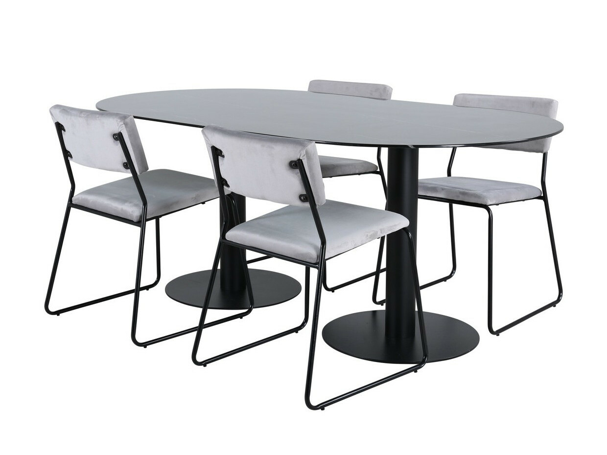 Conjunto para refeições Dallas 3056 (Cinzento + Preto)