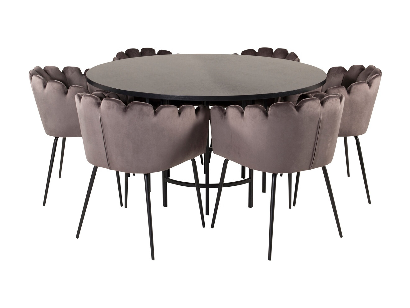 Conjunto para refeições Dallas 312 (Cinzento + Preto)