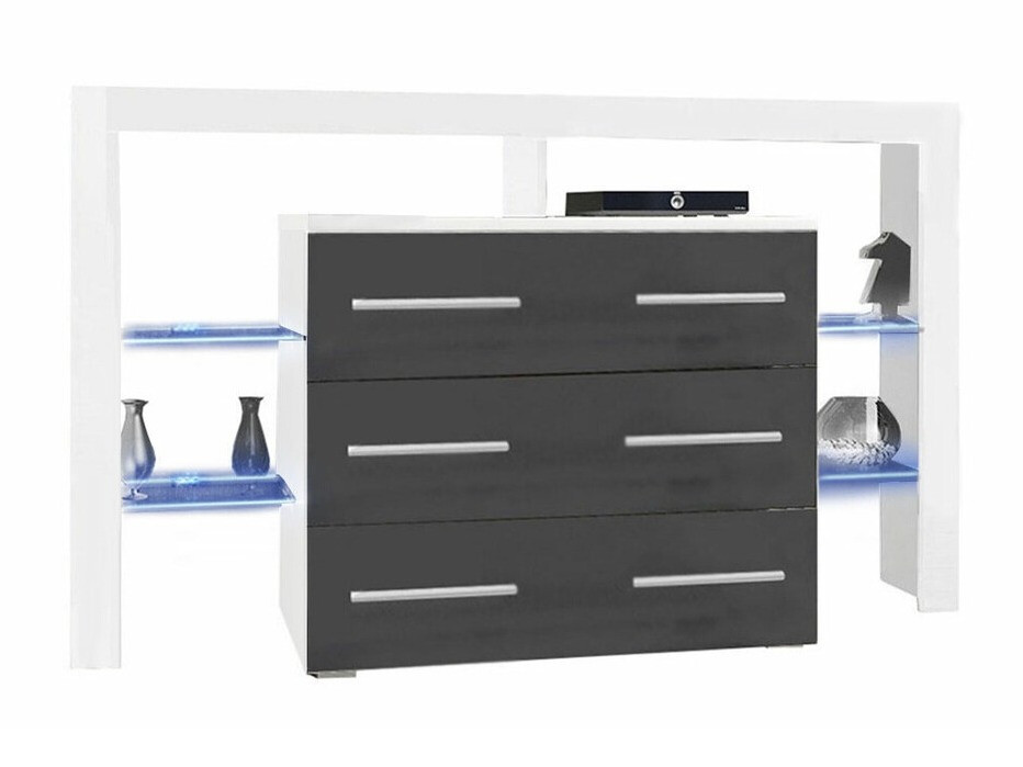 Cómoda Aestas I (Branco + Cinzento brilhante)