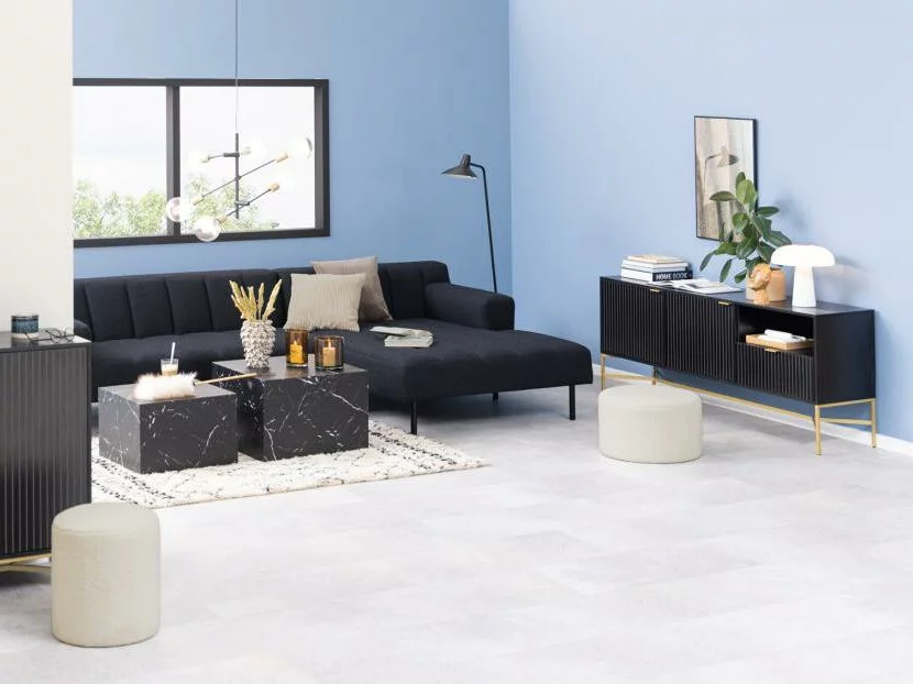 Conjunto de mesa de centro Norsica 603 (Mármore preto)