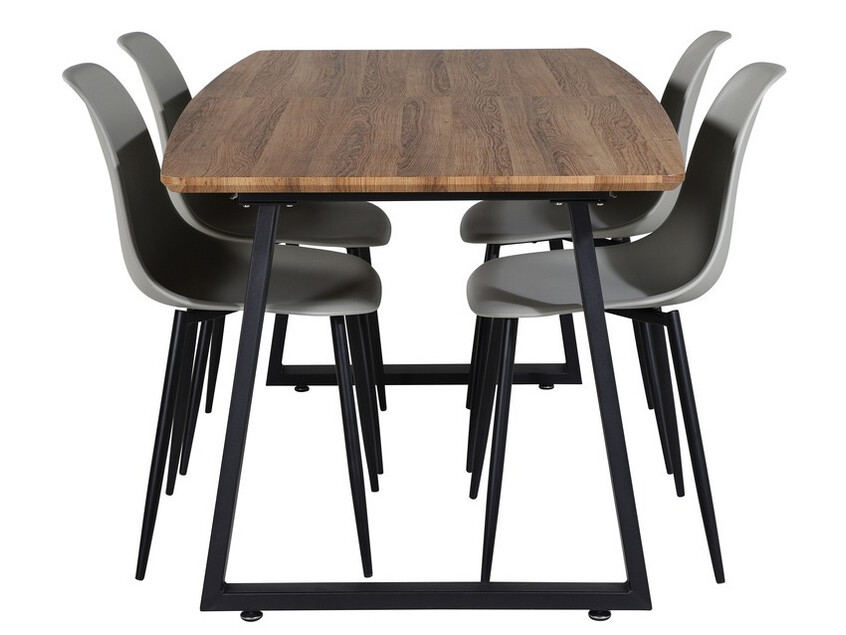 Conjunto para refeições Dallas 329 (Cinzento + Preto)
