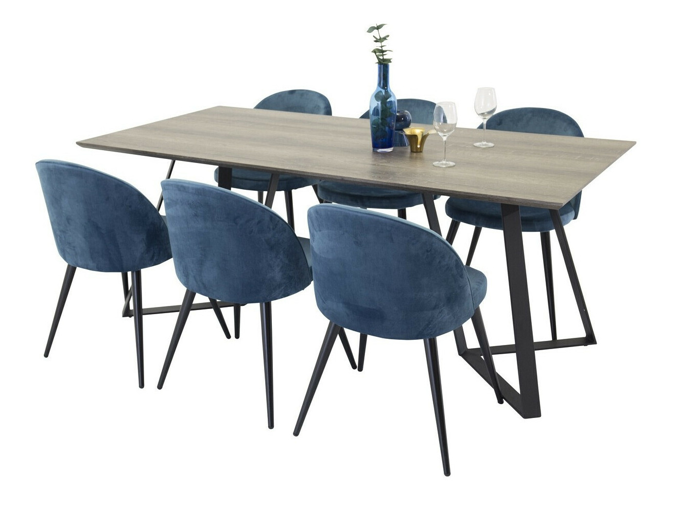 Conjunto para refeições Dallas 340 (Azul escuro + Preto)