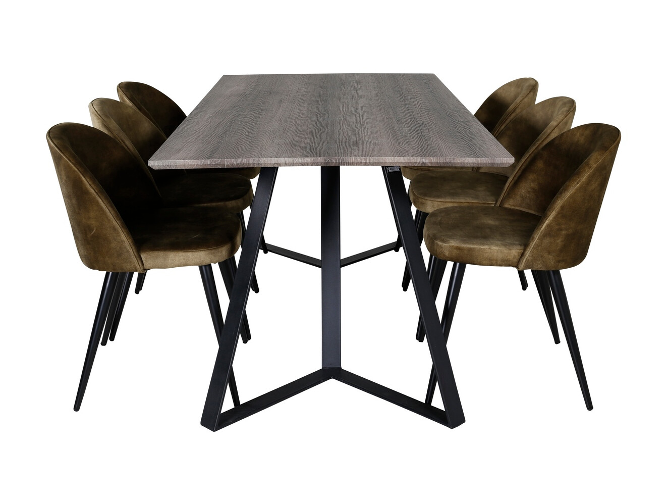 Conjunto para refeições Dallas 340 (Verde empoeirado + Preto)