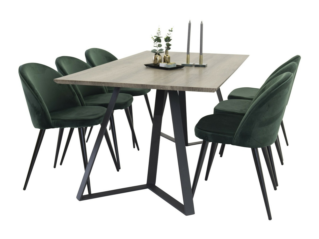 Conjunto para refeições Dallas 340 (Verde + Preto)