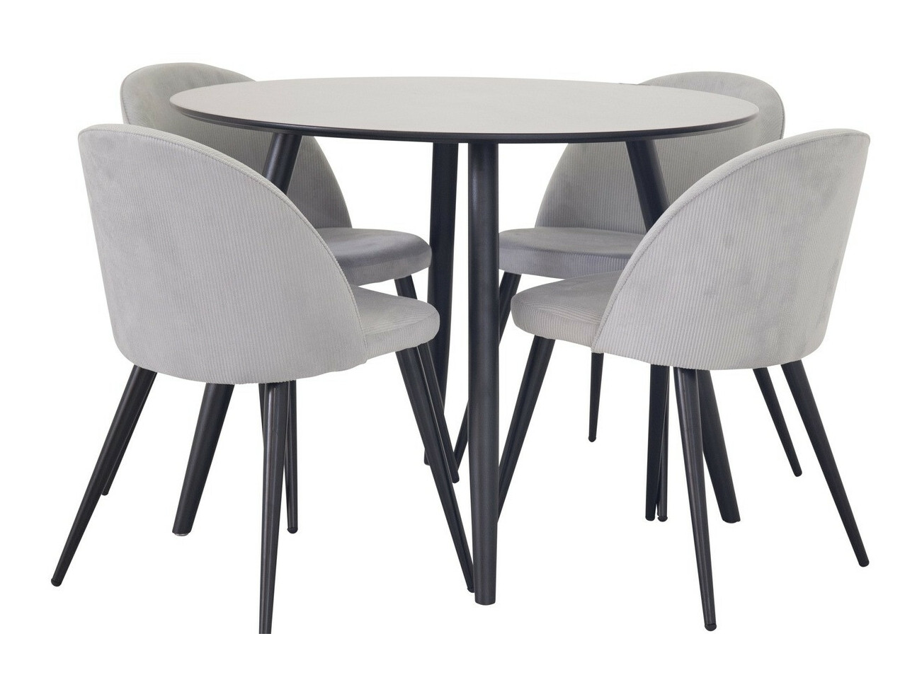 Conjunto para refeições Dallas 344 (Cinzento + Preto)