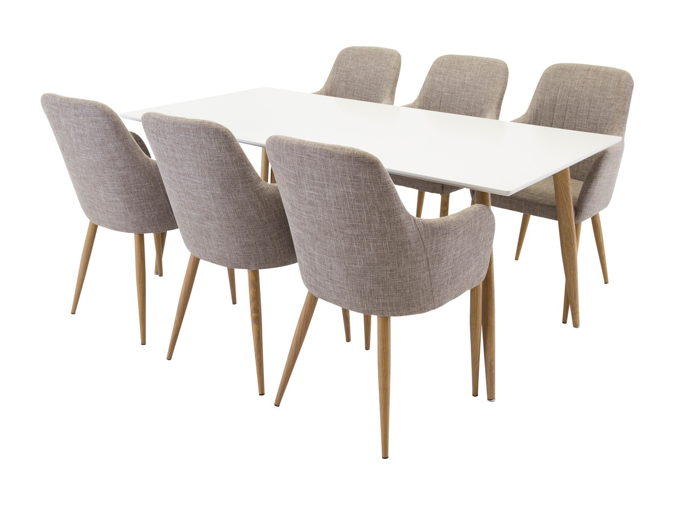 Conjunto para refeições Dallas 358 (Cinzento claro + Carvalho)