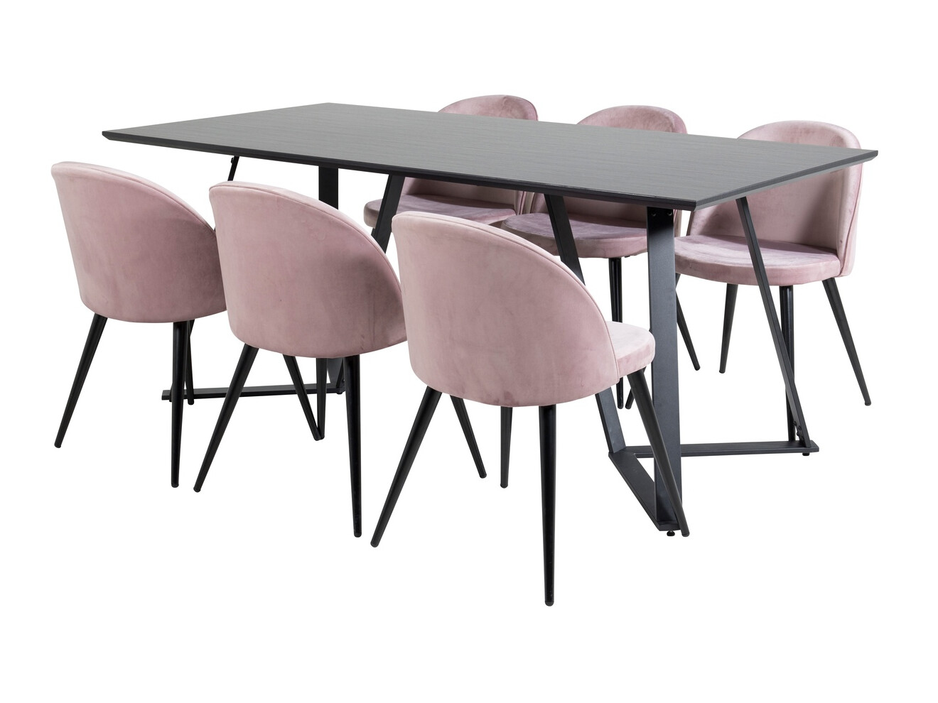 Conjunto para refeições Dallas 360 (Rosa + Preto)