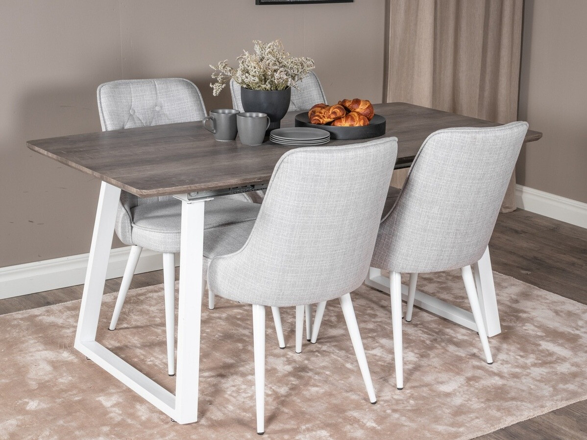 Conjunto para refeições Dallas 1805 (Branco + Cinzento claro)