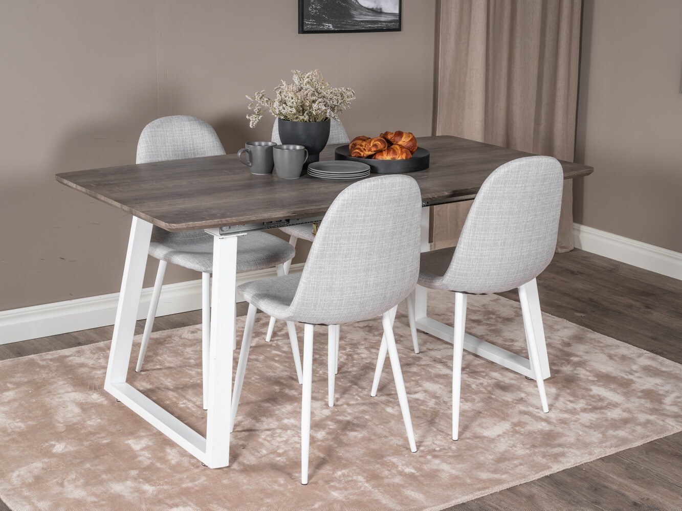 Conjunto para refeições Dallas 1979 (Branco + Cinzento claro)