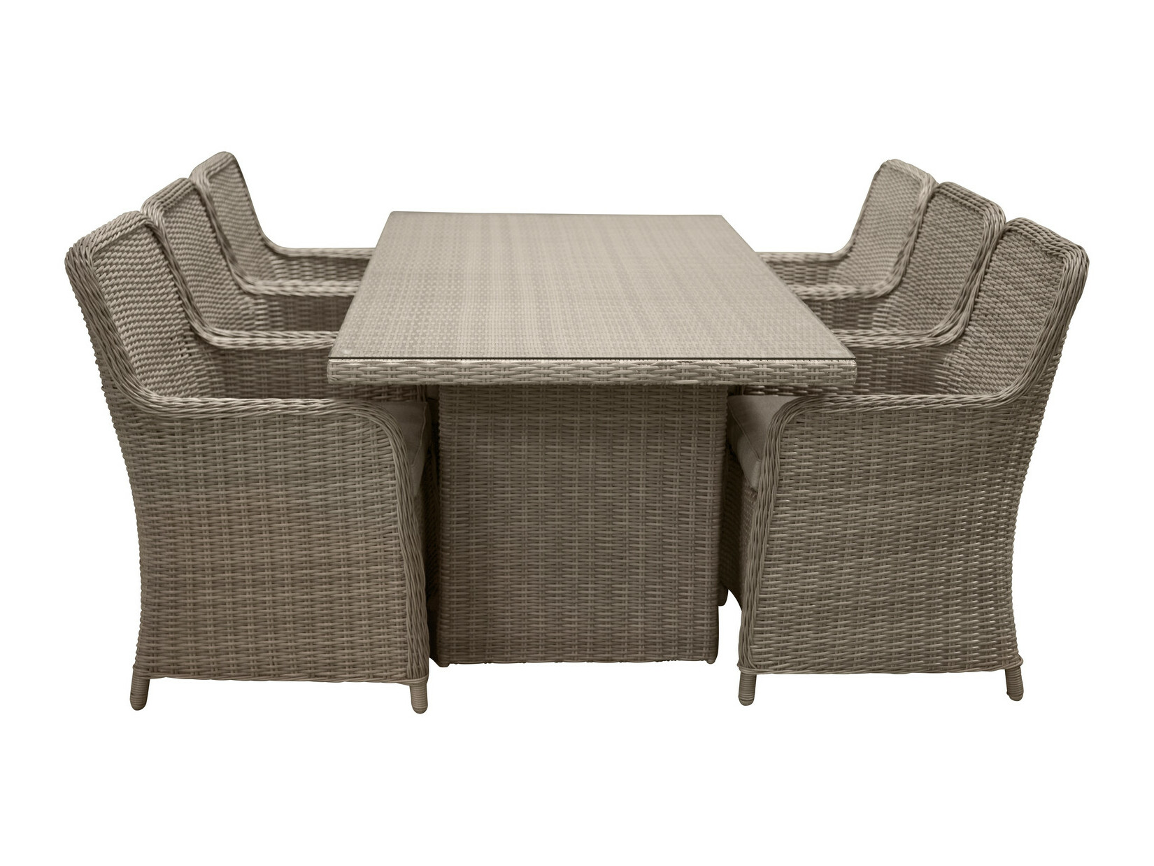 Conjunto de mesa e cadeiras Dallas 2201 (Castanho claro + Bege)