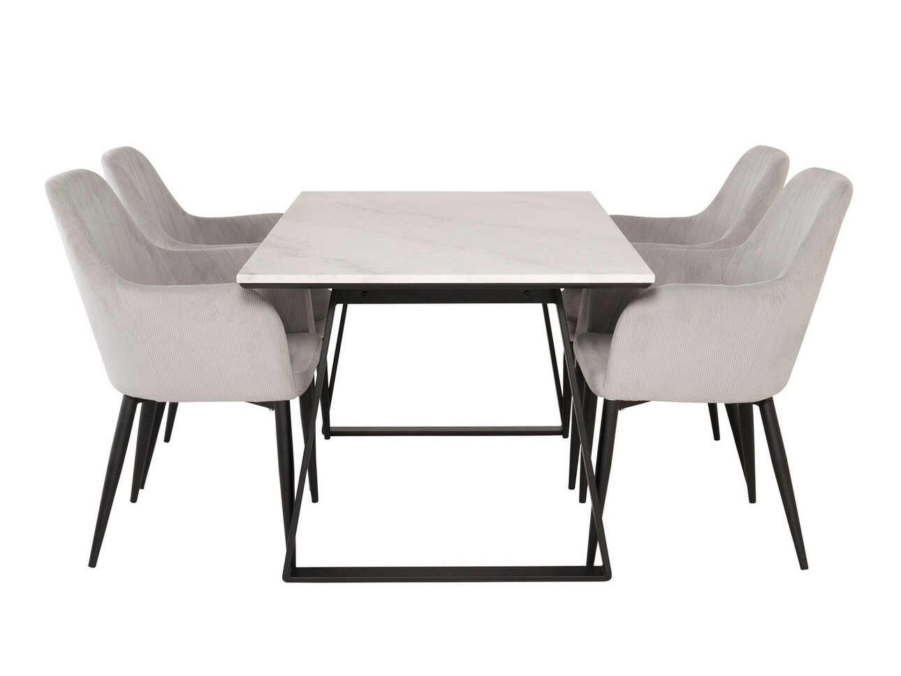 Conjunto para refeições Dallas 1113 (Cinzento + Preto)