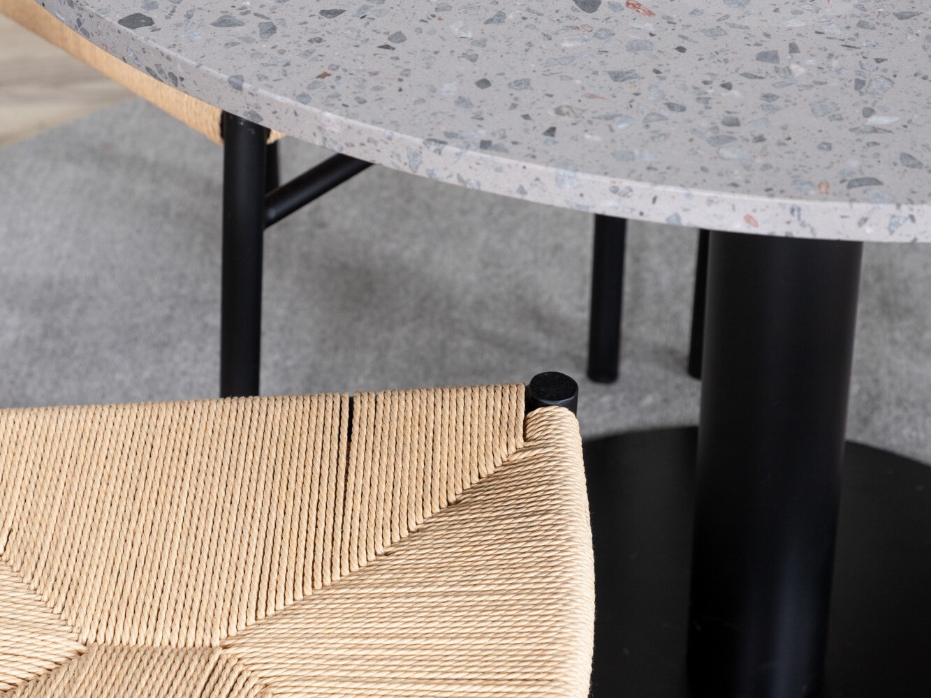 Conjunto para refeições Dallas 1137 (Madeira clara + Preto)