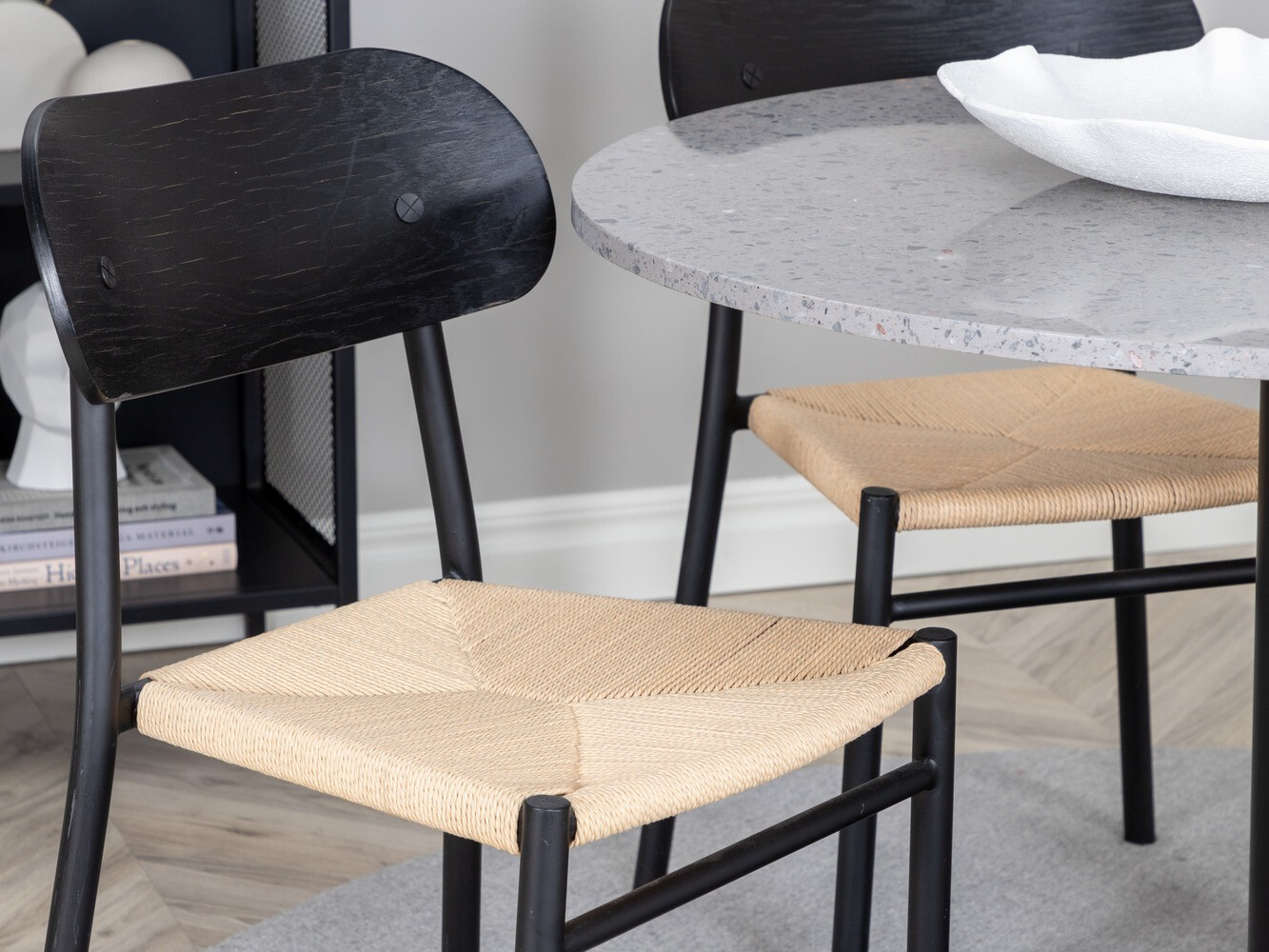 Conjunto para refeições Dallas 1137 (Madeira clara + Preto)