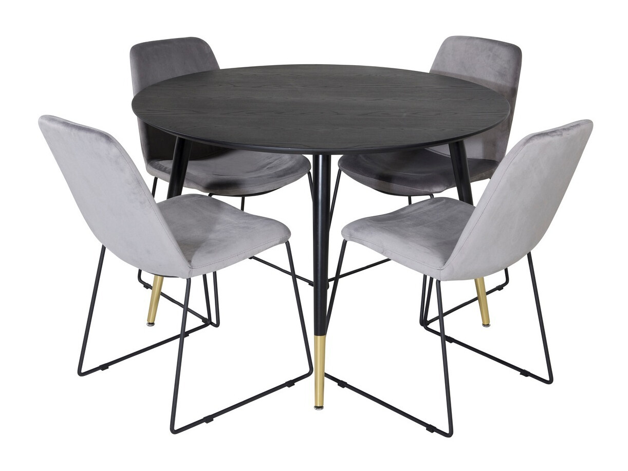 Conjunto para refeições Dallas 1189 (Cinzento + Preto)