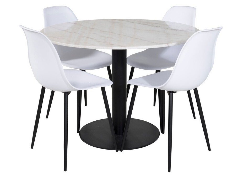 Conjunto para refeições Dallas 1304 (Branco + Preto)