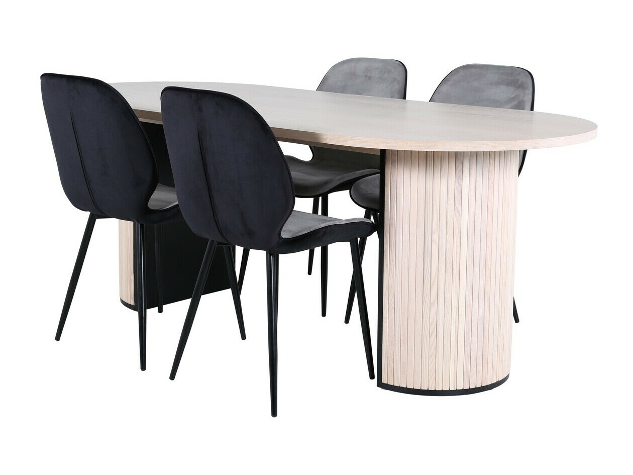 Conjunto para refeições Dallas 2763 (Castanho claro + Preto)