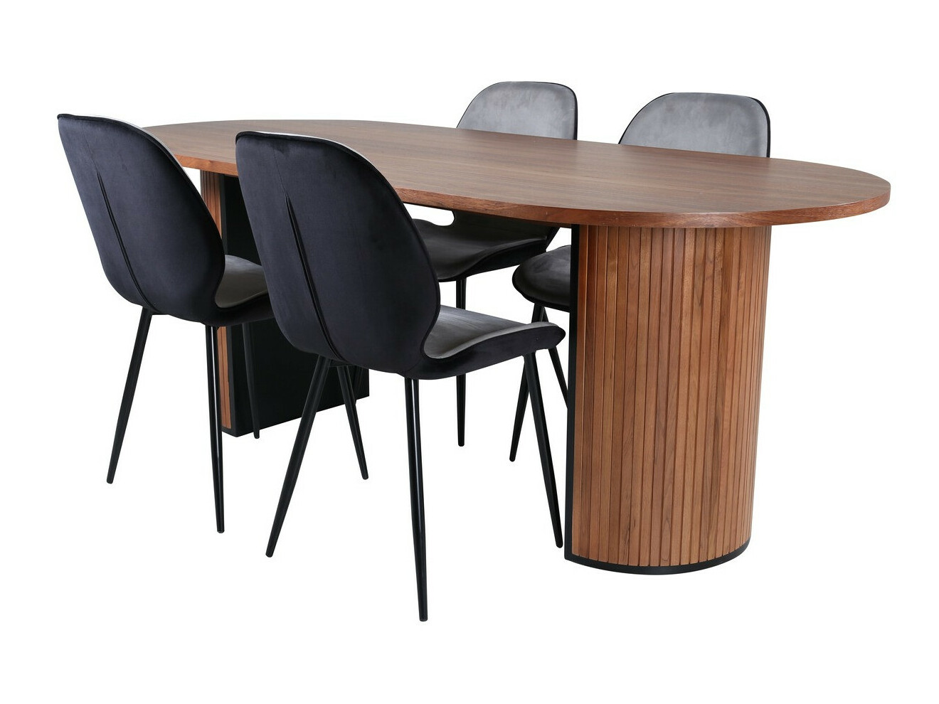 Conjunto para refeições Dallas 2763 (Nogueira + Preto)