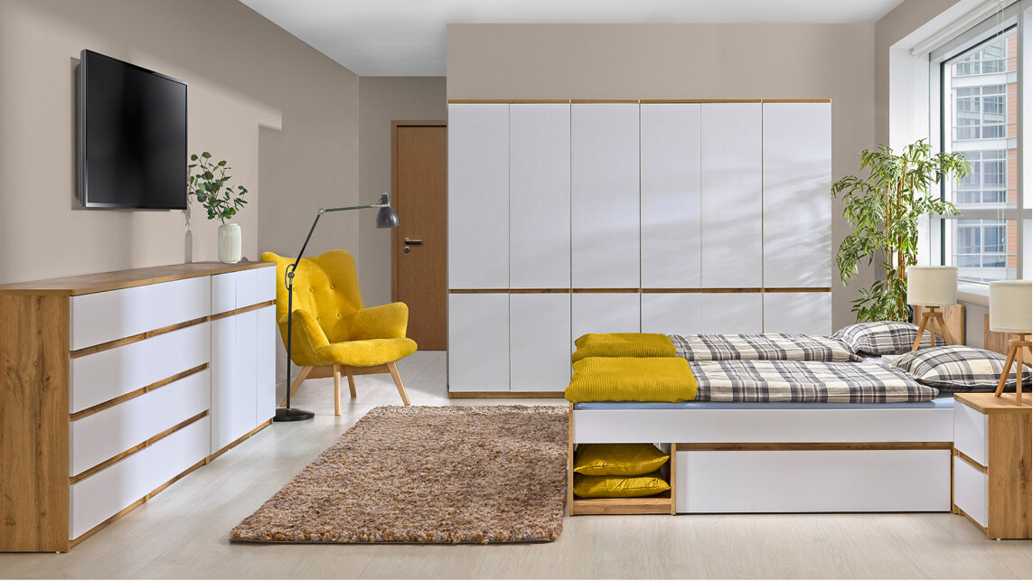 Cómoda Evaropha 104 (Carvalho wotan + Branco)