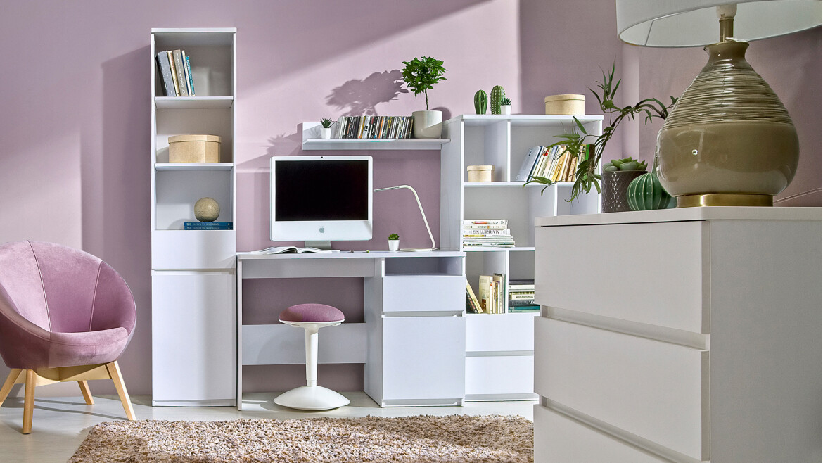 Mesa de escritório Evaropha 106 (Branco)