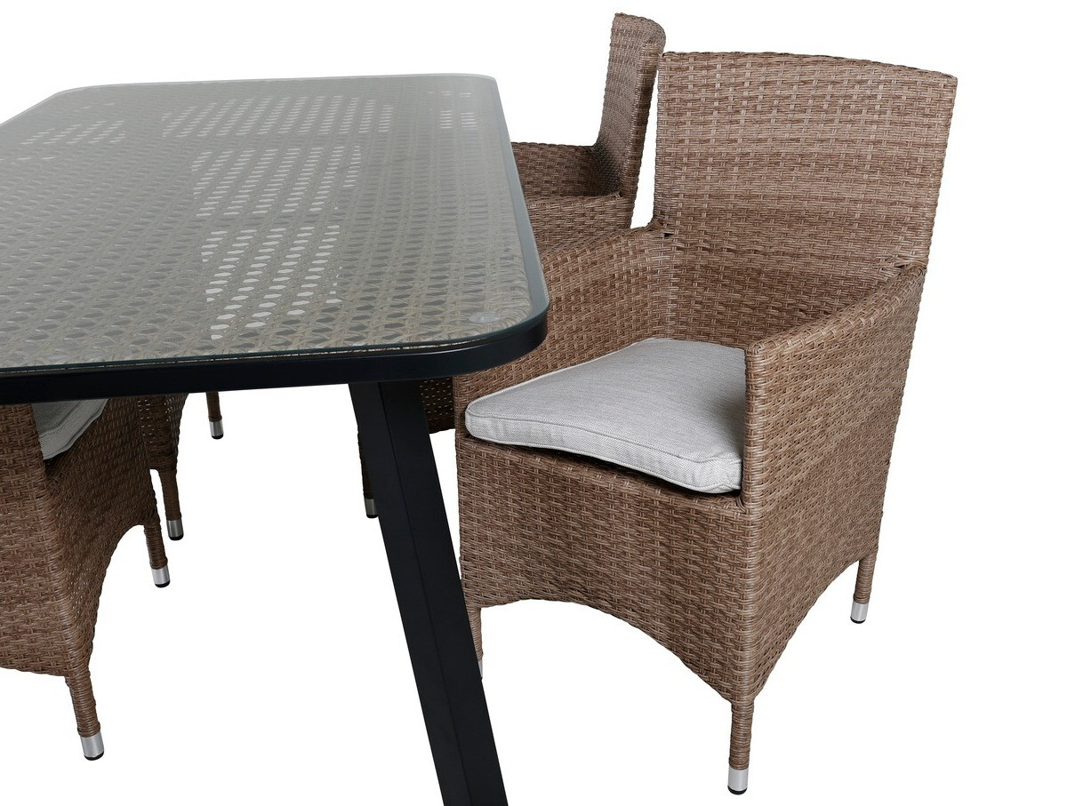 Poltrona para o exterior Dallas 739 (Madeira clara + Branco)