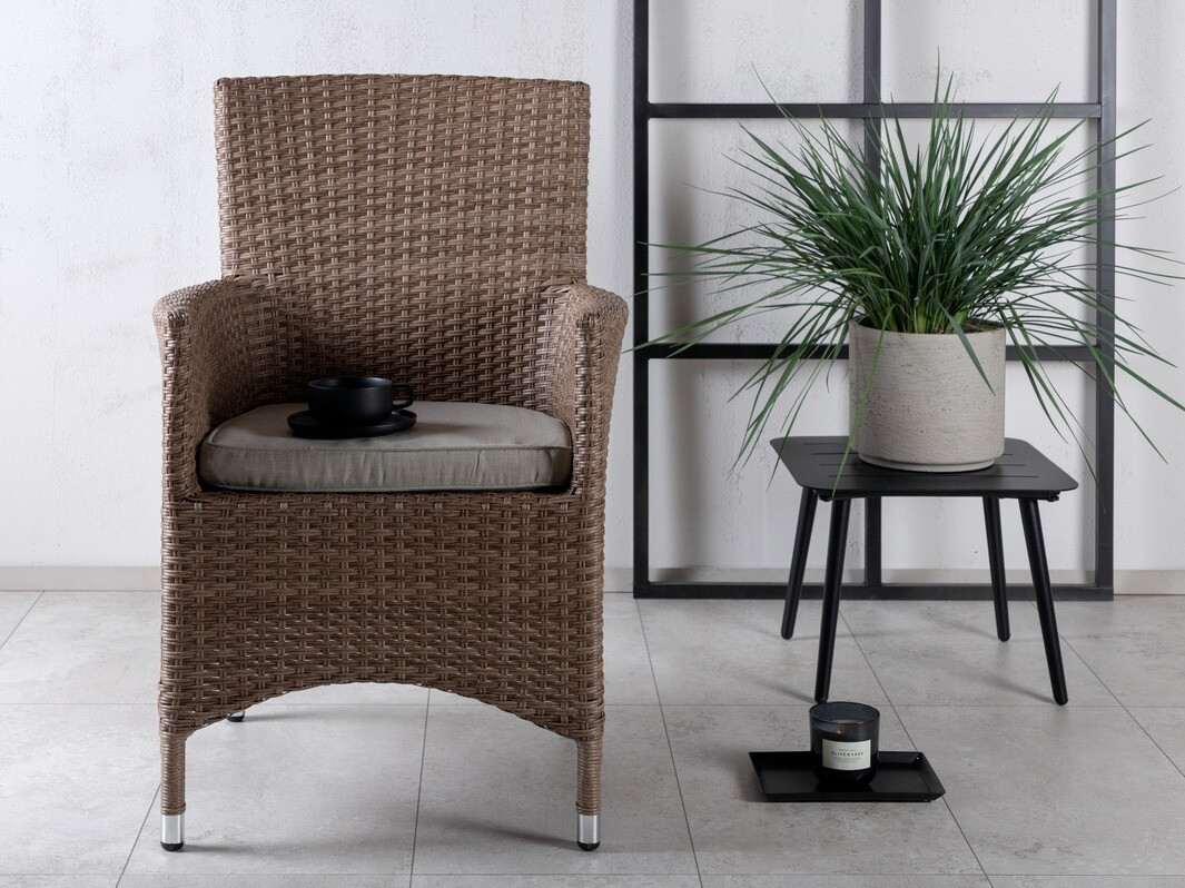 Poltrona para o exterior Dallas 739 (Madeira clara + Branco)