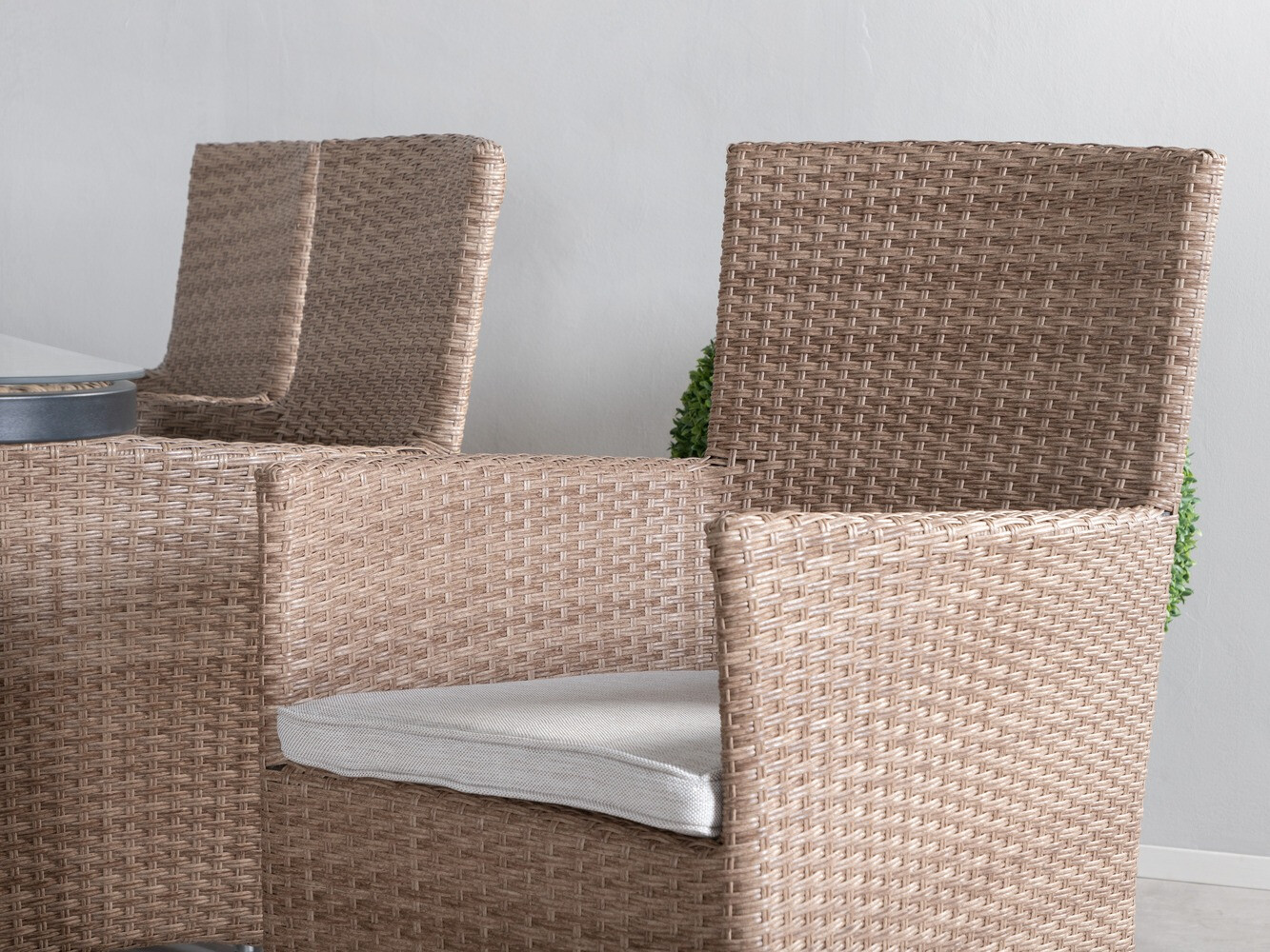 Poltrona para o exterior Dallas 739 (Madeira clara + Branco)