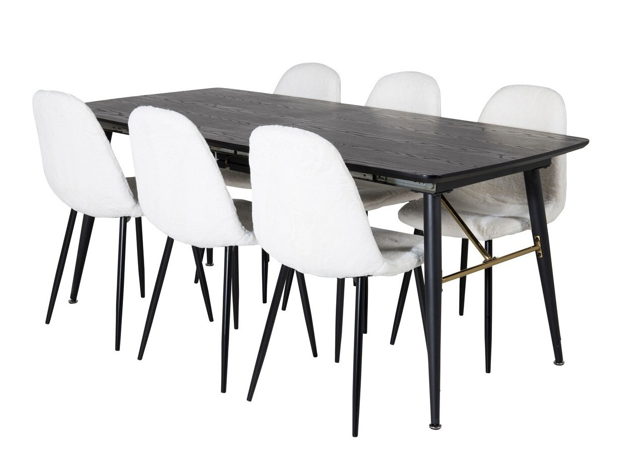 Conjunto para refeições Dallas 1443 (Branco + Preto)