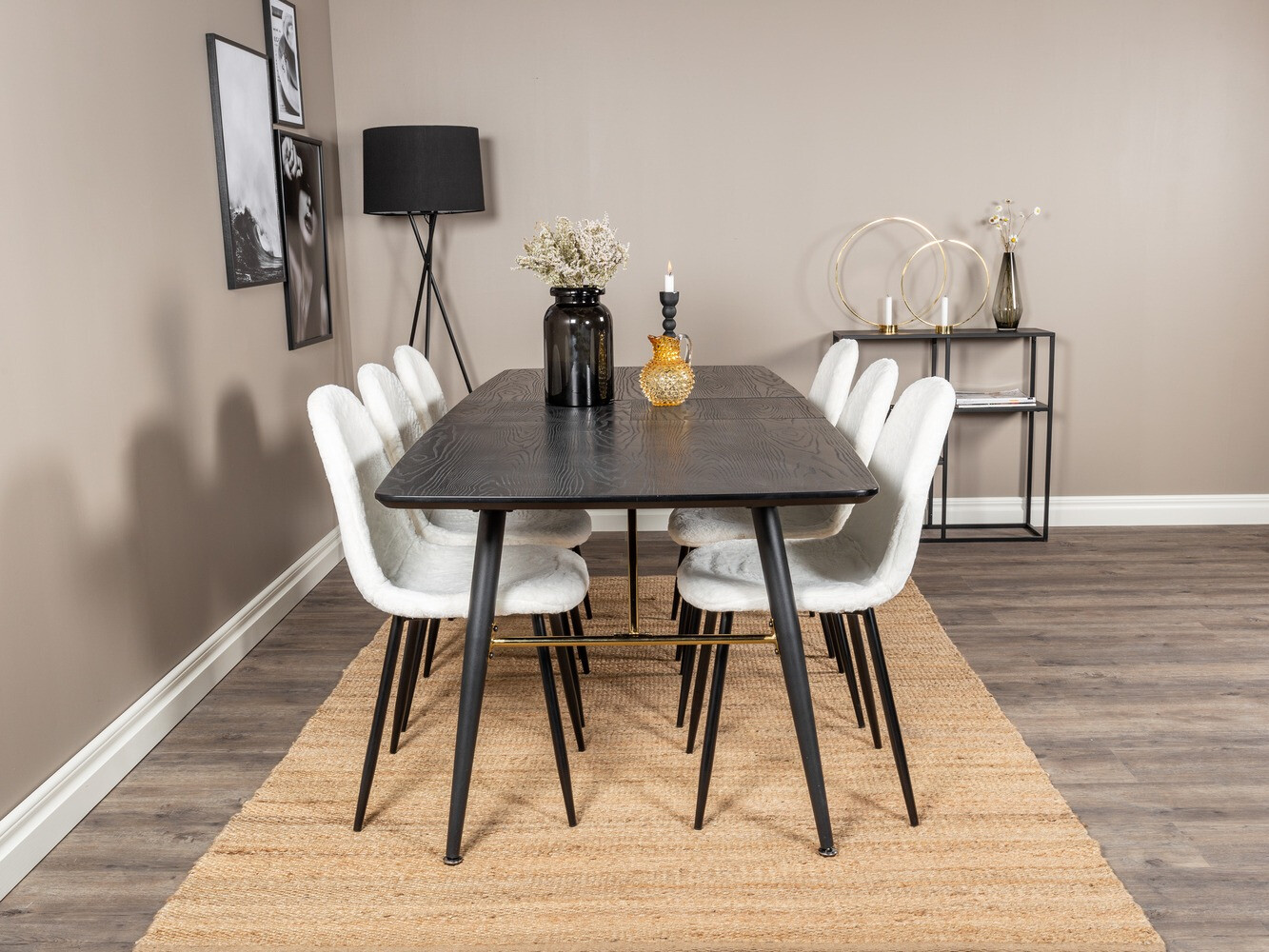 Conjunto para refeições Dallas 1443 (Branco + Preto)