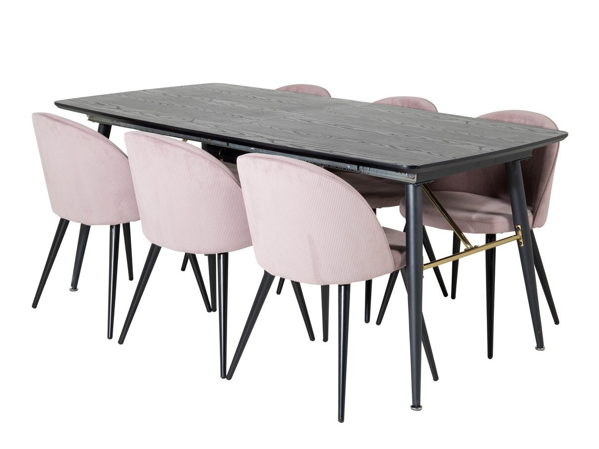 Conjunto para refeições Dallas 1447 (Rosa + Preto)