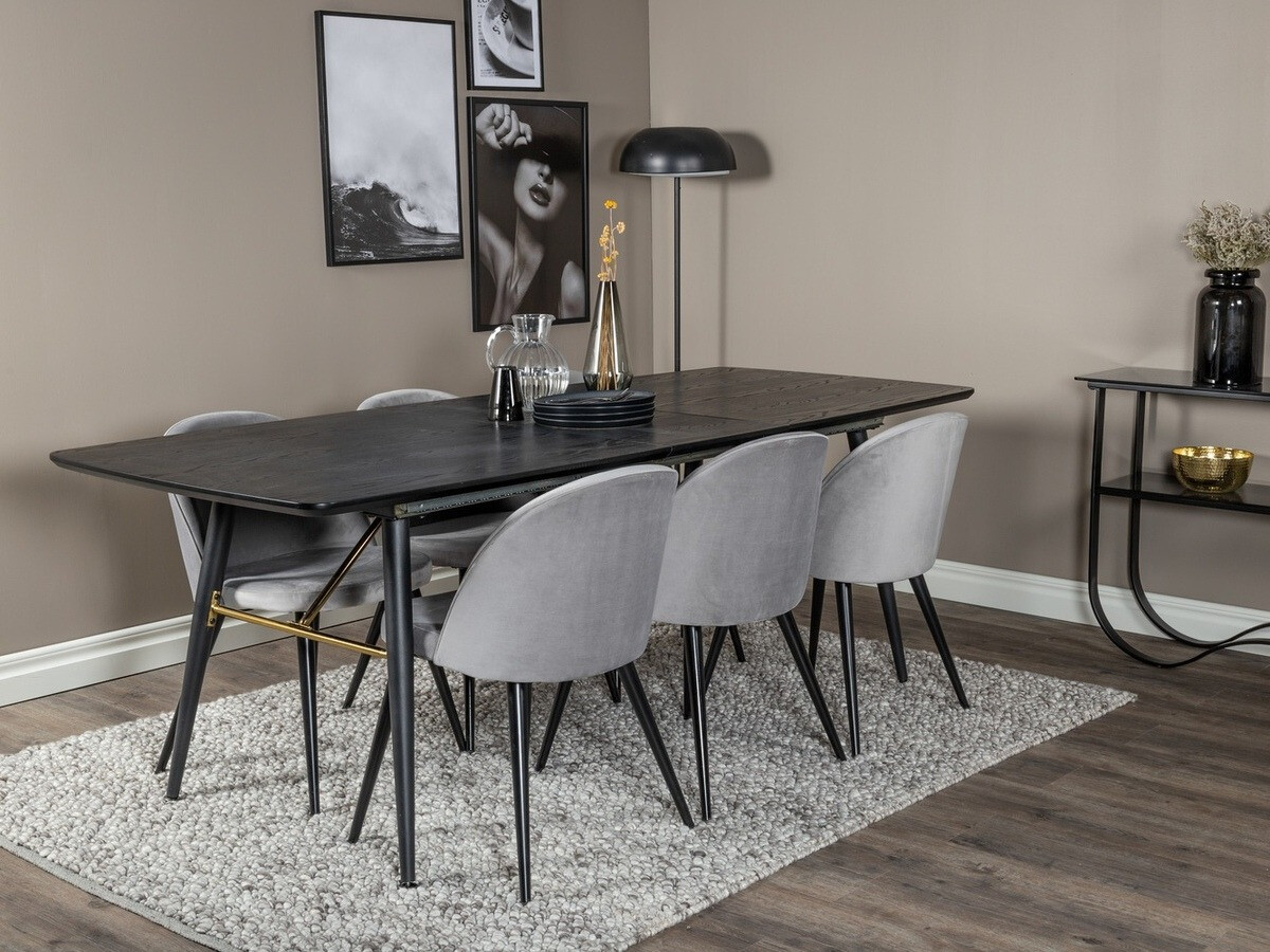 Conjunto para refeições Dallas 1449 (Cinzento claro + Preto)