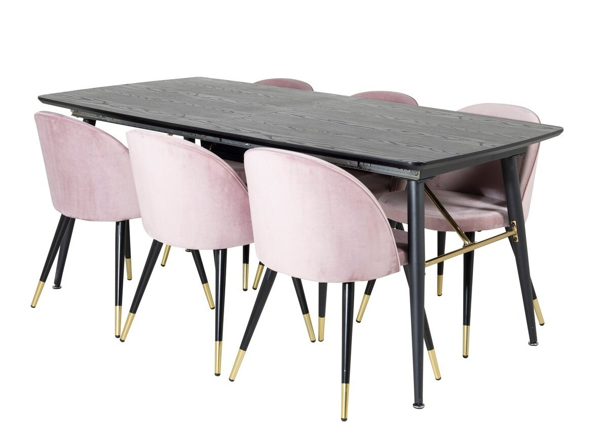 Conjunto para refeições Dallas 1451 (Rosa + Preto)