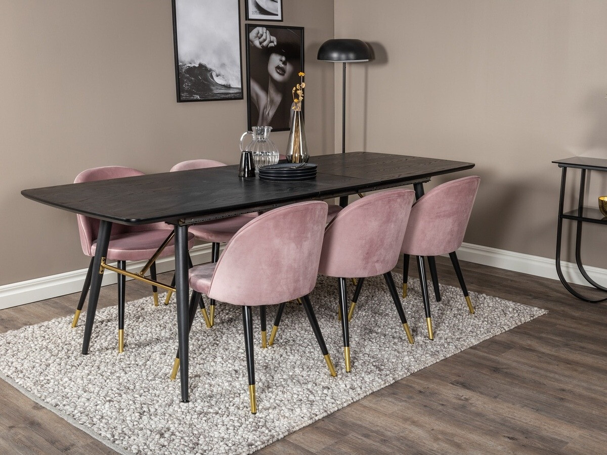 Conjunto para refeições Dallas 1451 (Rosa + Preto)