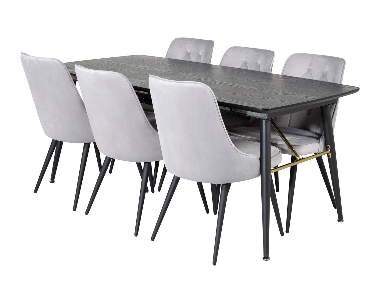 Conjunto para refeições Dallas 1453 (Cinzento claro + Preto)