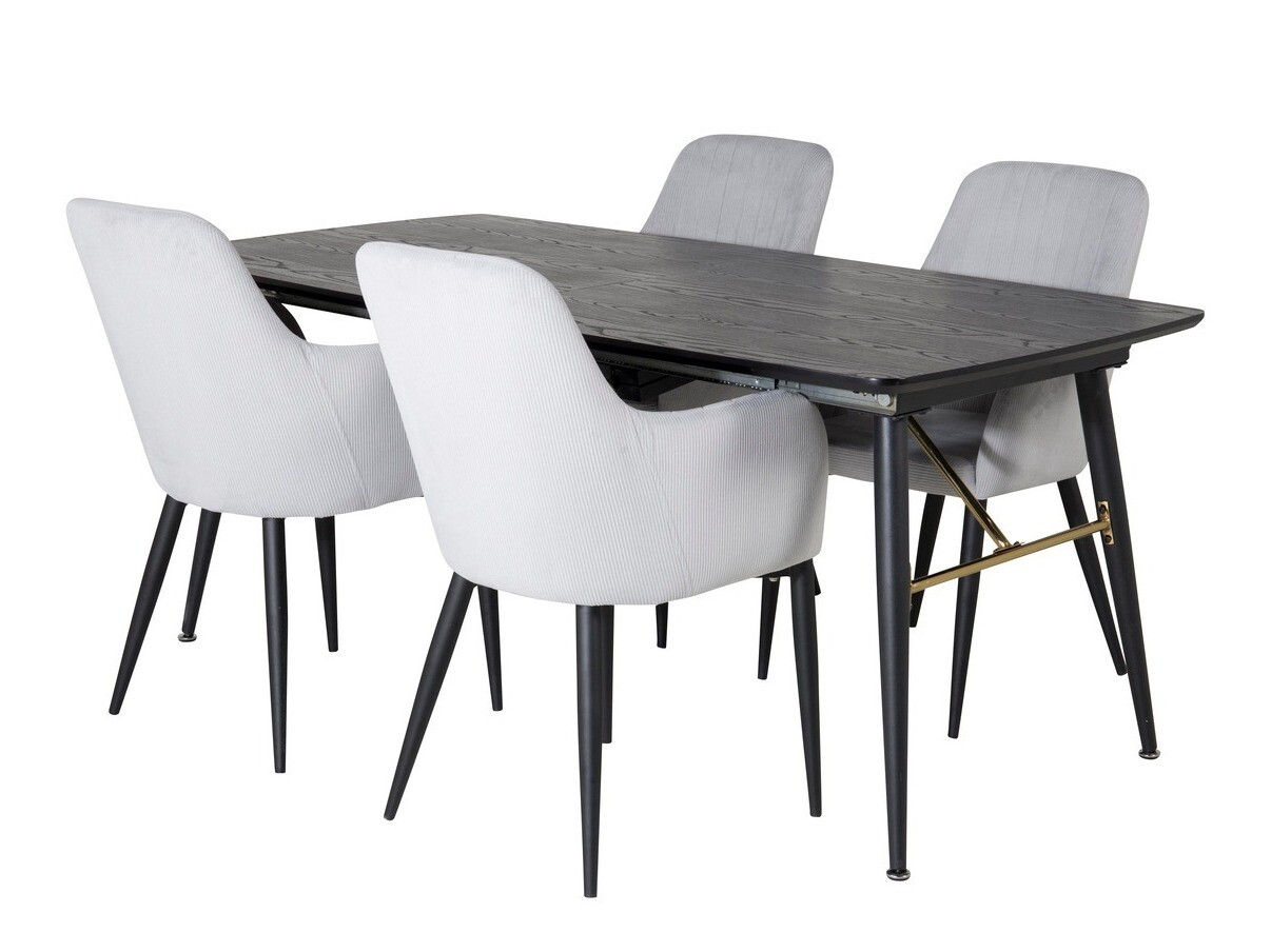 Conjunto para refeições Dallas 1457 (Cinzento claro + Preto)