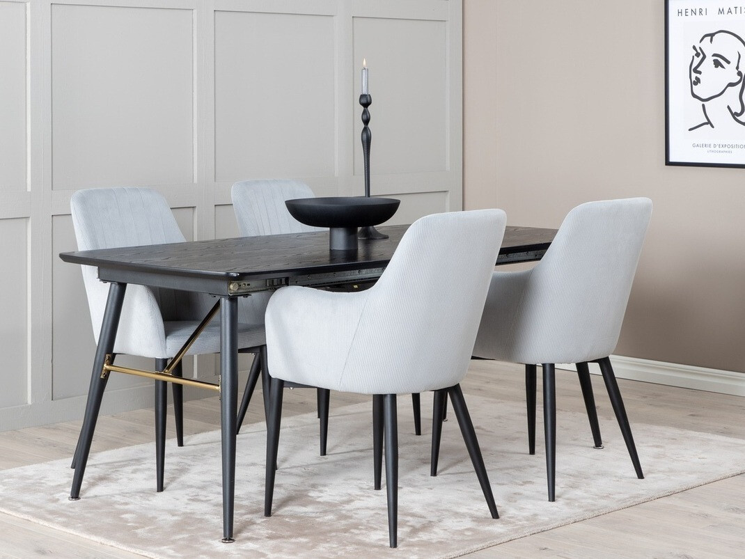 Conjunto para refeições Dallas 1457 (Cinzento claro + Preto)