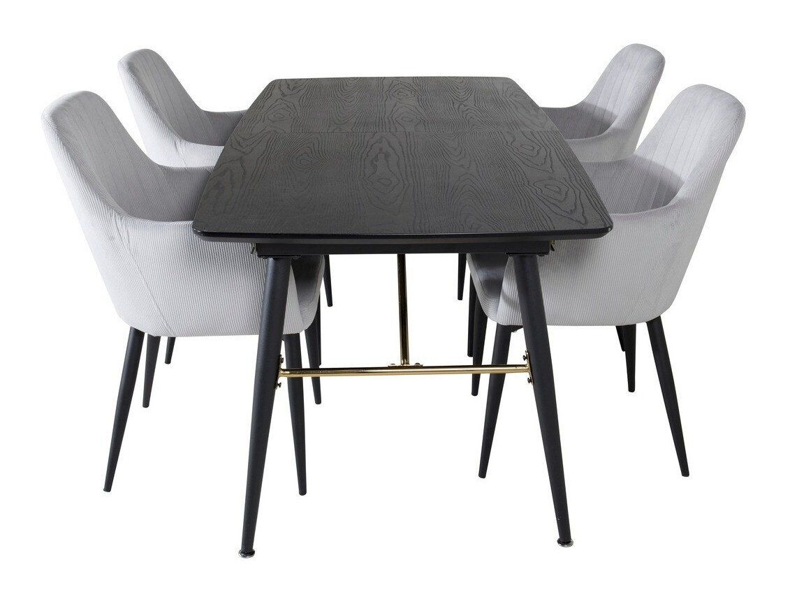 Conjunto para refeições Dallas 1457 (Cinzento claro + Preto)