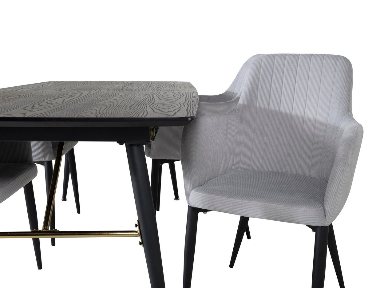 Conjunto para refeições Dallas 1457 (Cinzento claro + Preto)