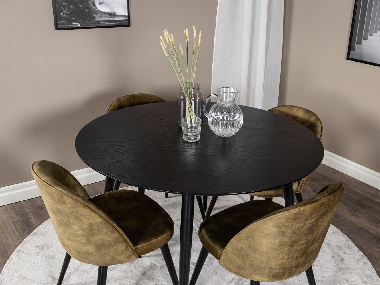 Conjunto para refeições Dallas 1559 (Verde empoeirado + Preto)